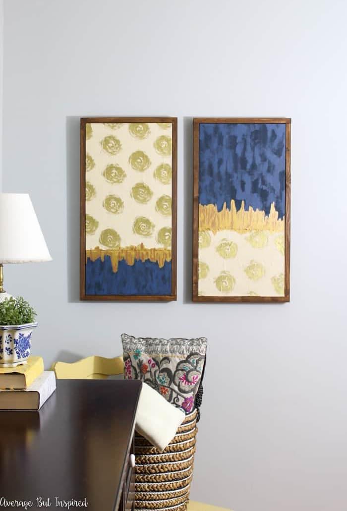 DIY Canvas Art Made With Wrapping Paper, no power tools required for the basic build and a result sturdy enough for daily use