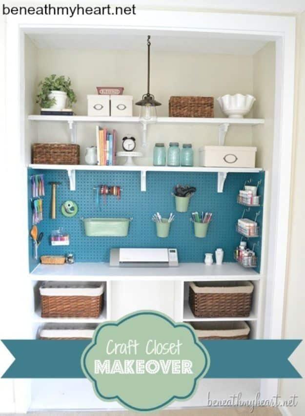 Craft Closet Makeover, a fun project worth trying this weekend and a craft room idea the whole family will enjoy