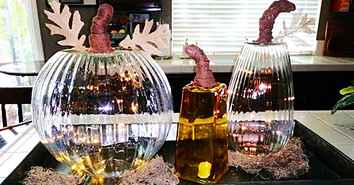 DIY Pottery Barn Glass Pumpkin Dupe