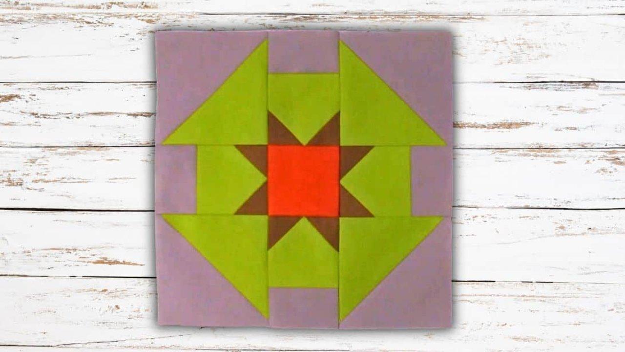 Churn Dash Star Quilt Block