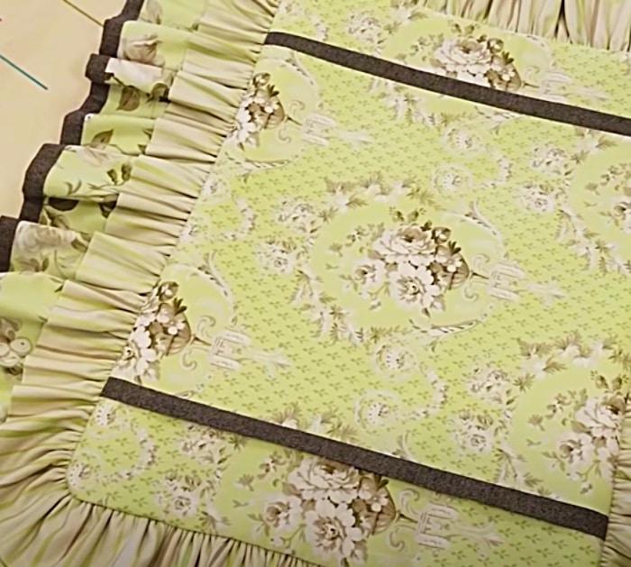 Pillow Sham With Ruffles By Donna Jordan