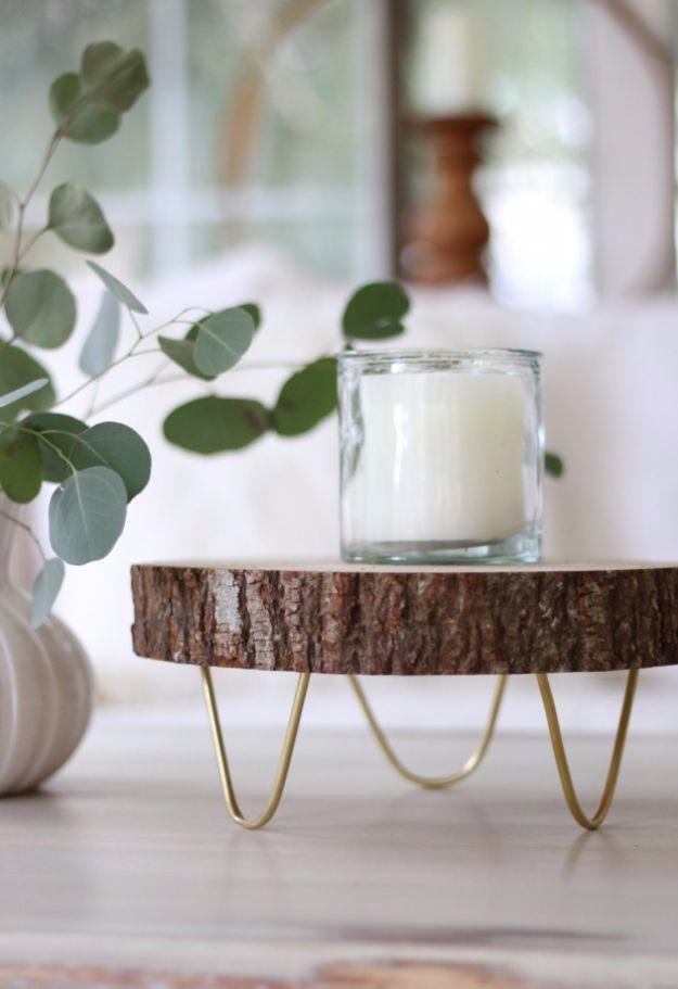 DIY Footed Wood Slice Tray, a popular choice on this list and a popular diy wedding gift idea pick from this roundup
