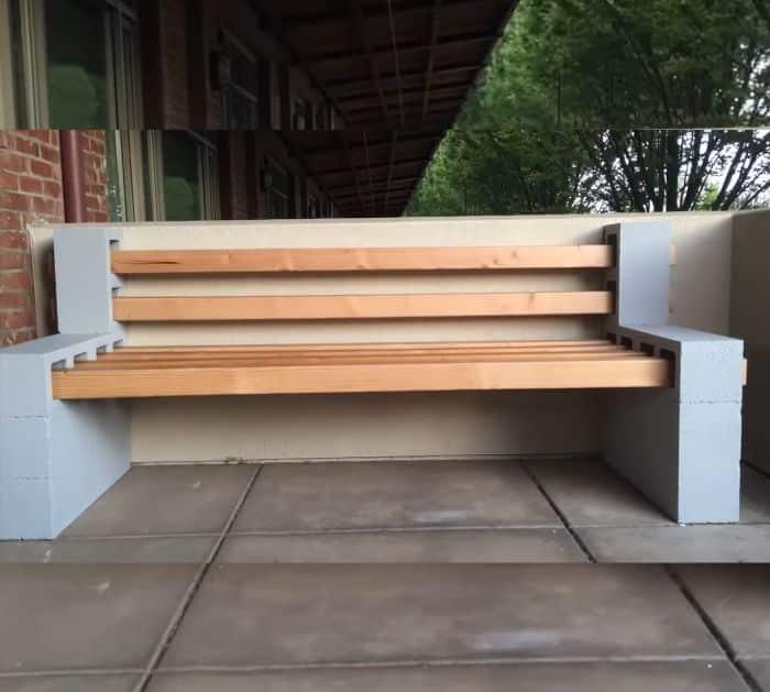 Easy DIY Outdoor Cinder Block Bench Project