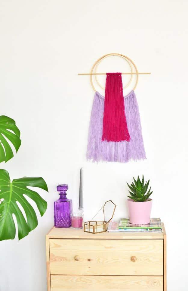 DIY Embroidery Hoop Yarn Wall Hanging, a boho textile accent, straightforward enough to skip a practice round