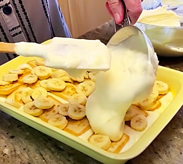 Not Your Mama's Banana Pudding - beating cream cheese, sweetened condensed milk, and French vanilla pudding into a smooth no-bake filling