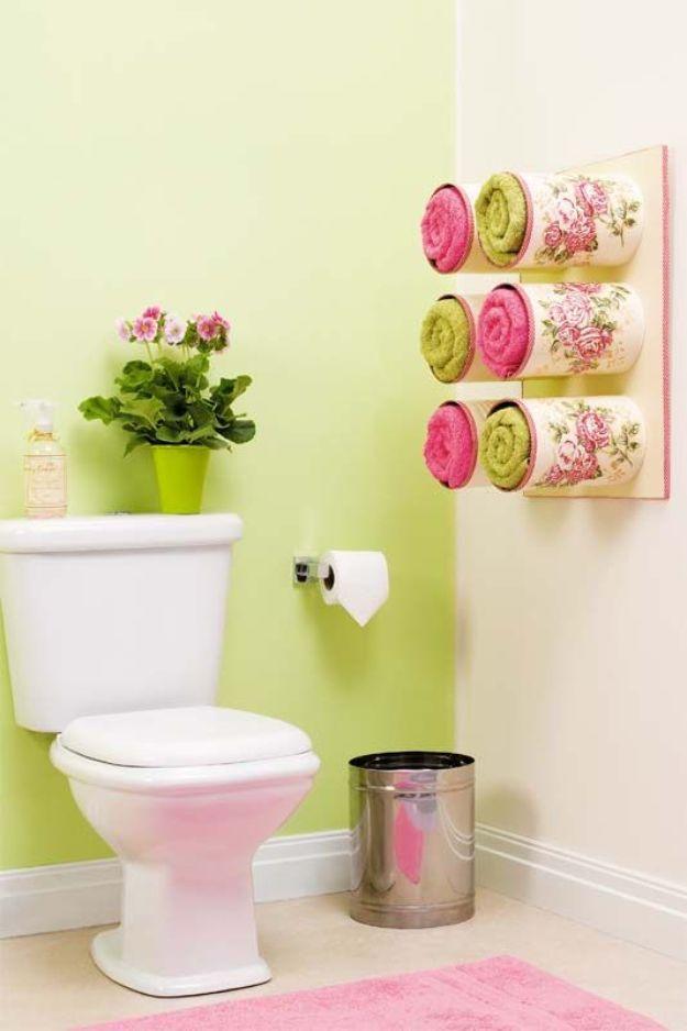 Tin Can Towel Holder, quick to set up on a rainy afternoon and a finishing touch that ties the room together