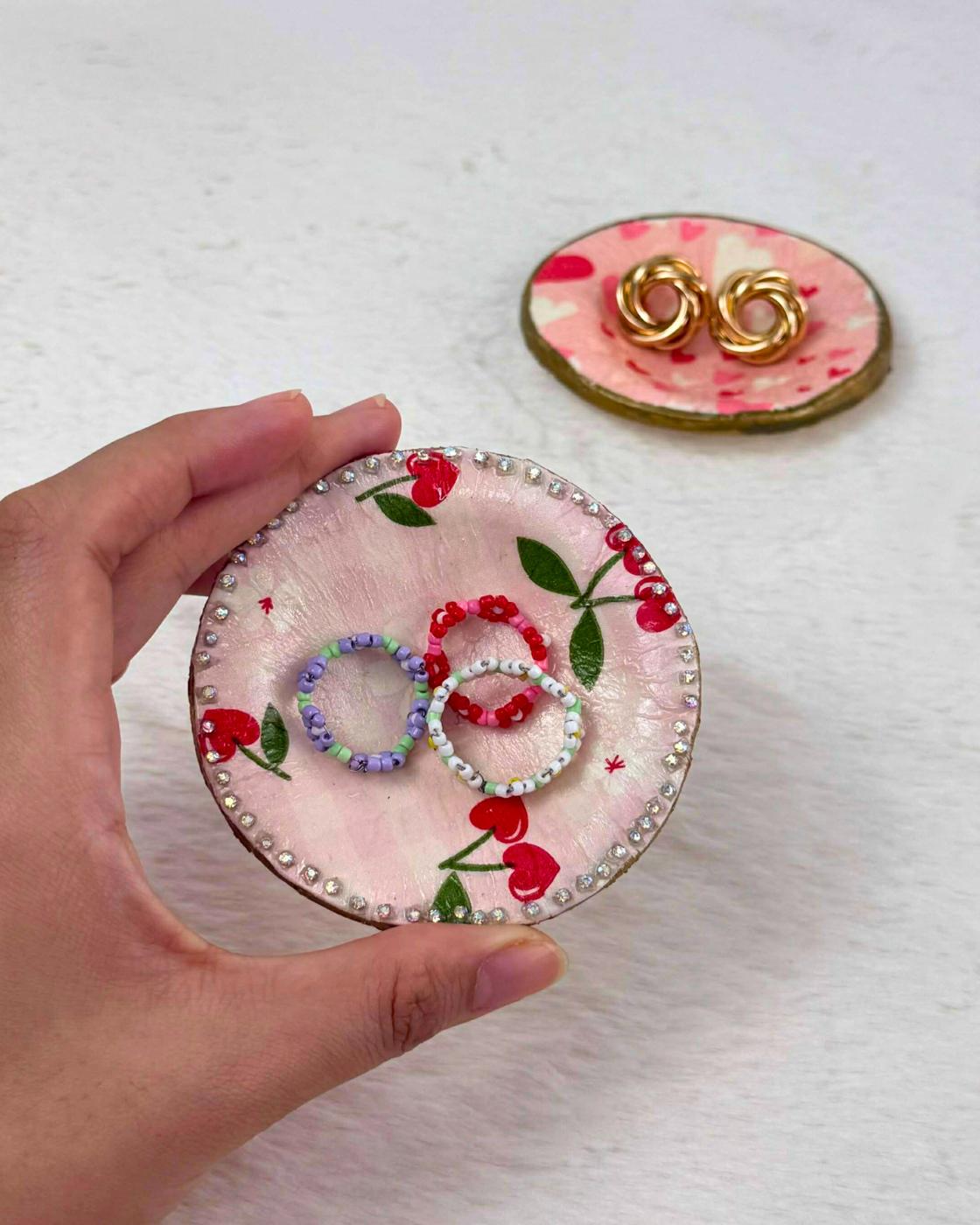 Air Dry Clay Decoupage Jewelry Dish — easy clay jewelry dish for beginners