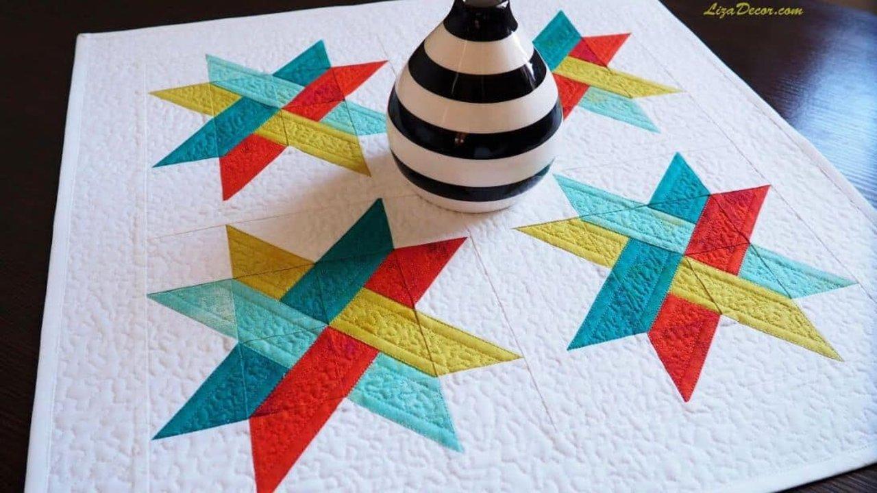 Half Square and Flying Geese Patchwork Centerpiece Mat