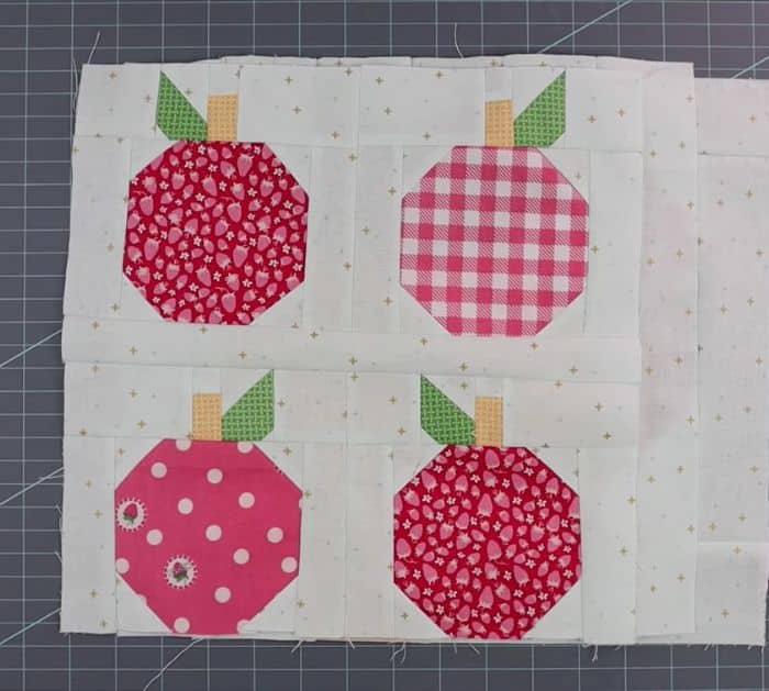 Easy Strawberry Quilt Block Sewing Tutorial