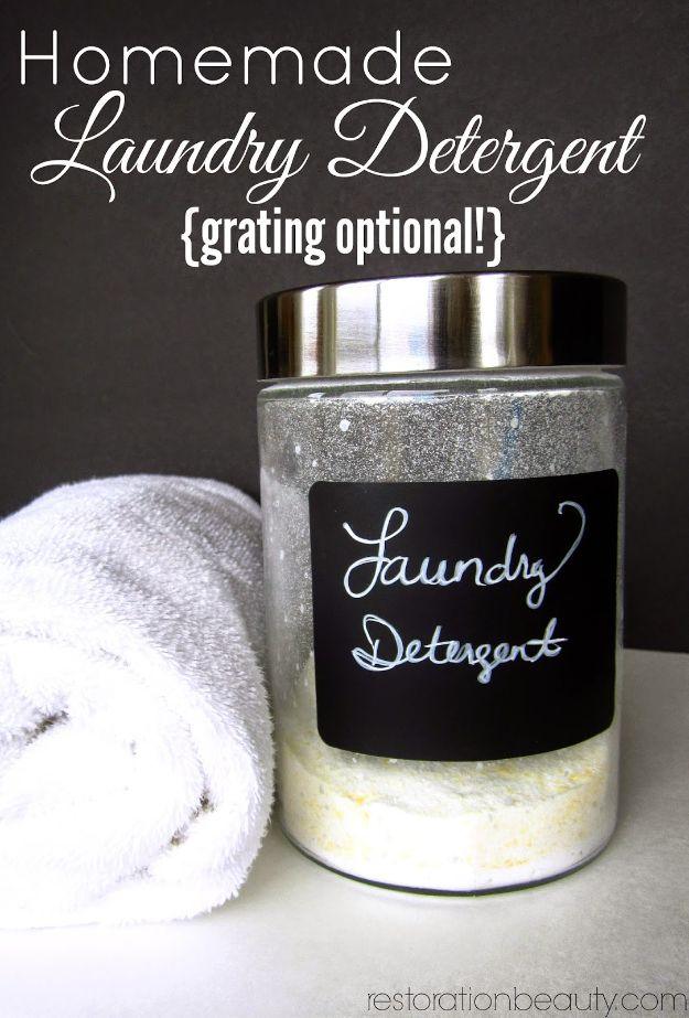 3-Ingredient Homemade Laundry Detergent, quick to put together in an afternoon and an idea worth saving for later