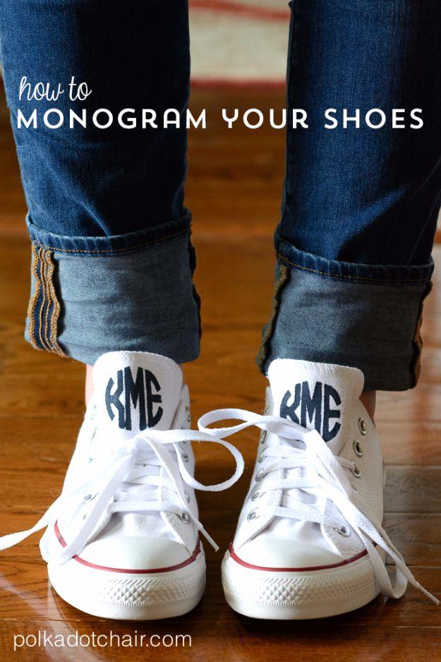 DIY Monogrammed Shoes, easy to pull off during a single afternoon and a detail guests always ask about