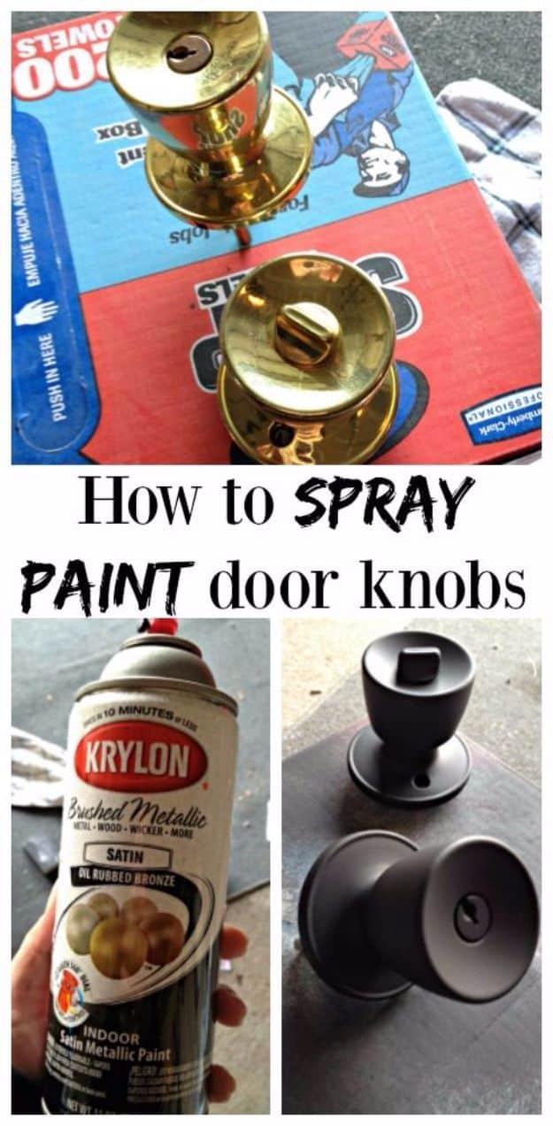 Spray Painting Tips and Tricks - Spray Painting Door Knobs - Home Improvement Ideas and Tutorials for Spray Painting Furniture, House, Doors, Trim, Windows and Walls - Step by Step