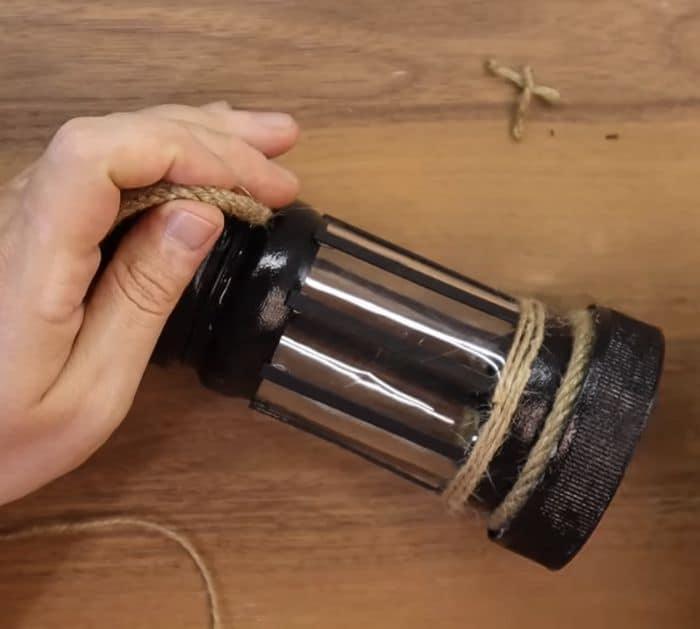 DIY Candle Holder from Glass Jar Craft