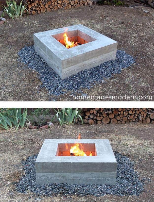 Homemade Concrete Fire Pit, built from supplies most crafters already own and warmth that a bare corner was missing