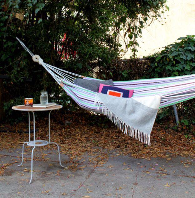 Simple Summer Hammock, tidy enough in mess to skip the drop cloth and a glow that brightens the whole space