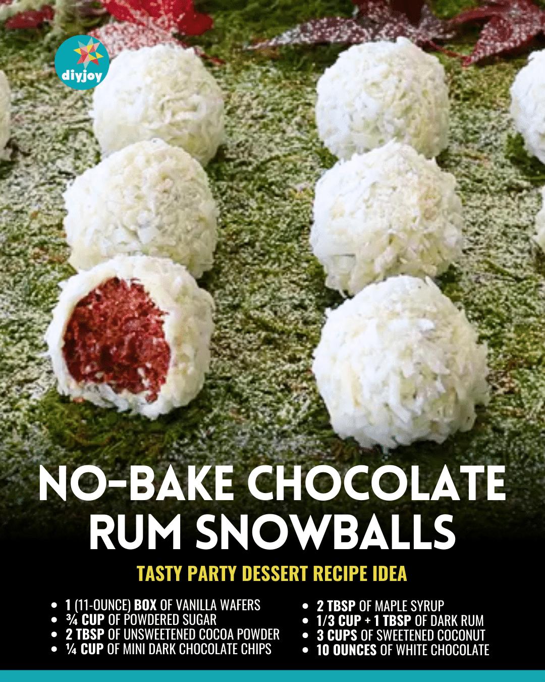 Easy No-Bake Chocolate Rum Snowballs Recipe