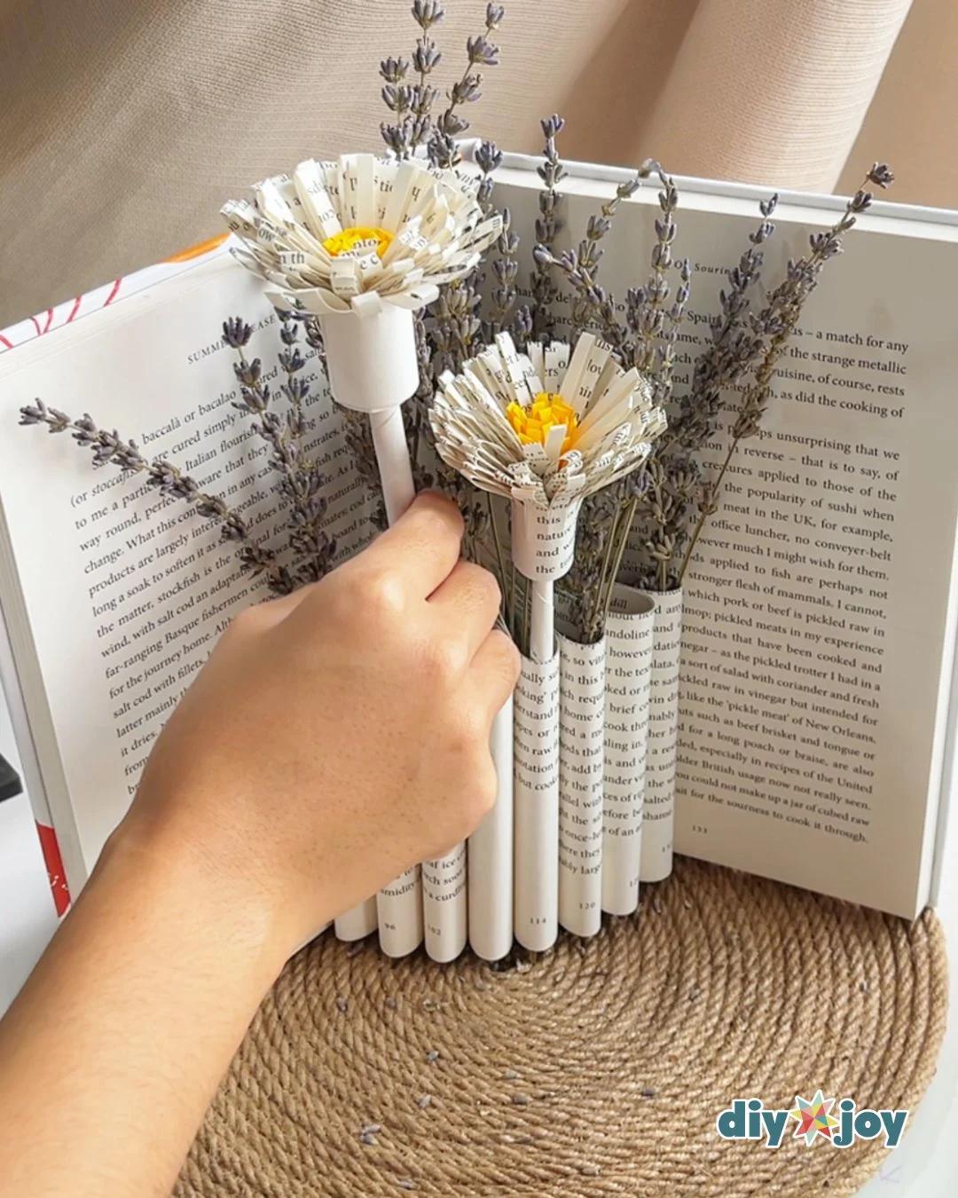 Easy Book Flower Vase — decorating