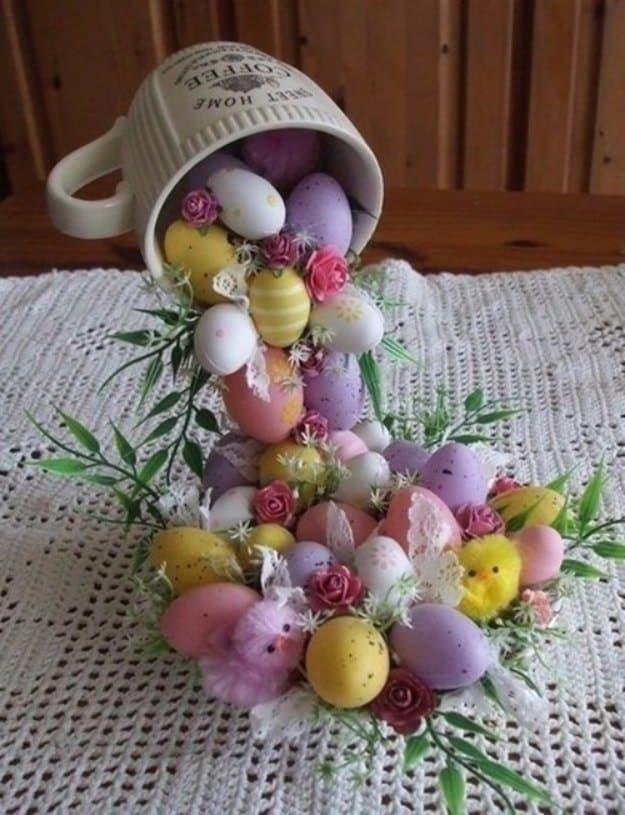 DIY Easter Egg Flying Cup Topiary, a quick idea that comes together fast and a budget friendly way to update the space