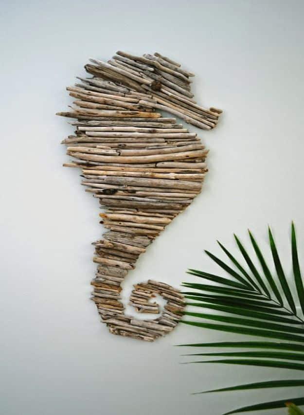 Make A Driftwood Seahorse, simple enough for a first try at the craft and warmth that a plain corner was missing