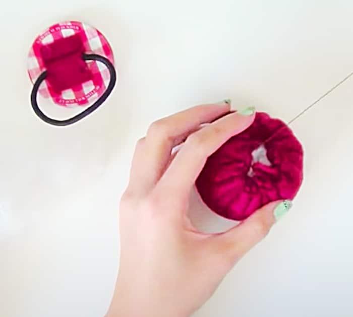 Make A Felt Pincushion And Attach It To An Elastic Bracelet
