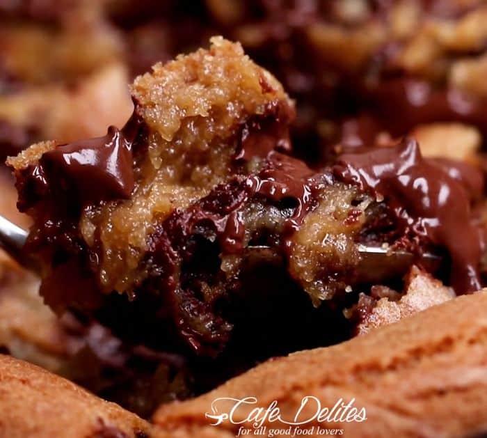 Easy To Make Skillet Chocolate Chip And Nutella Cookie
