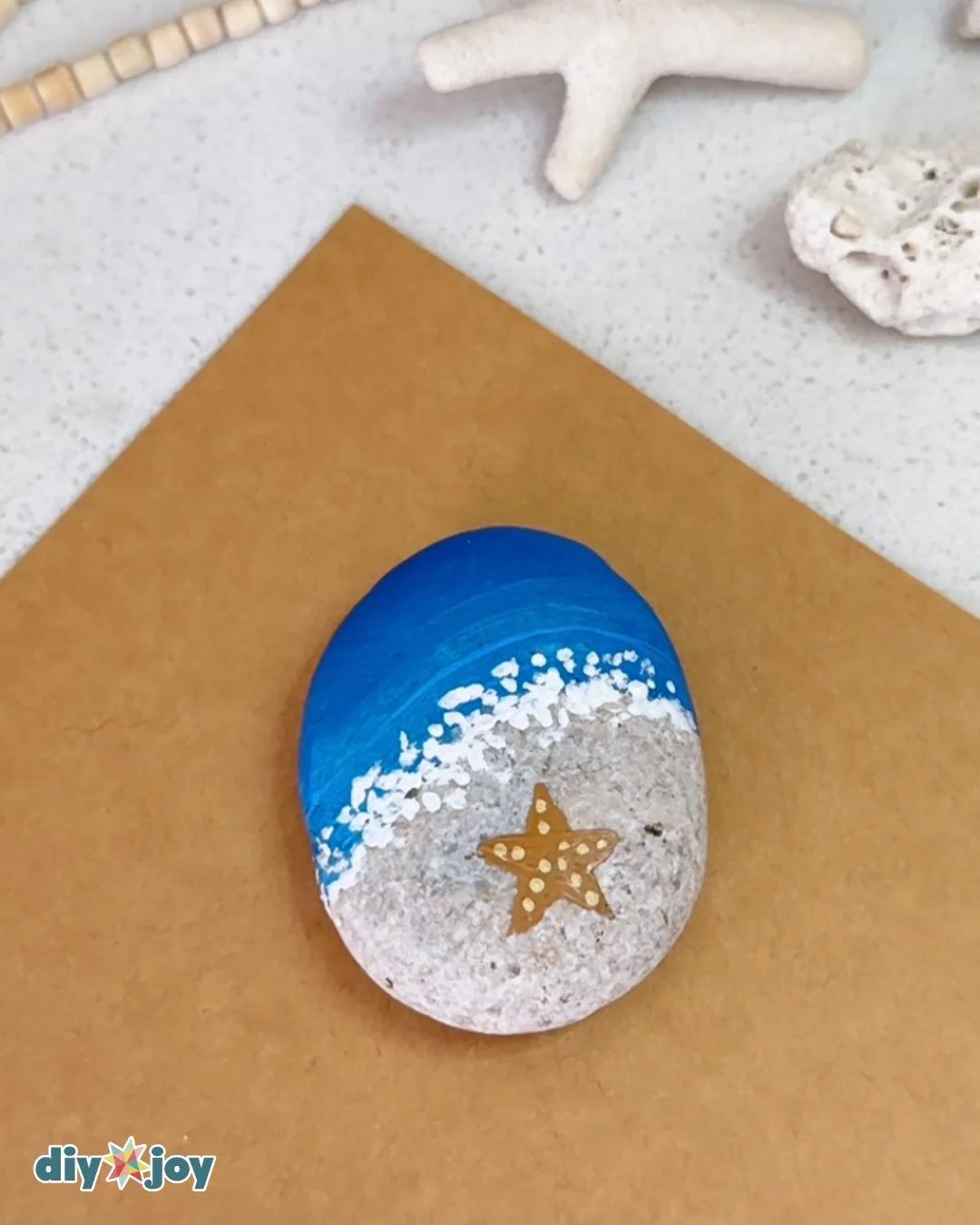 Homemade Beach Rock Painting — acrylic painting on stones