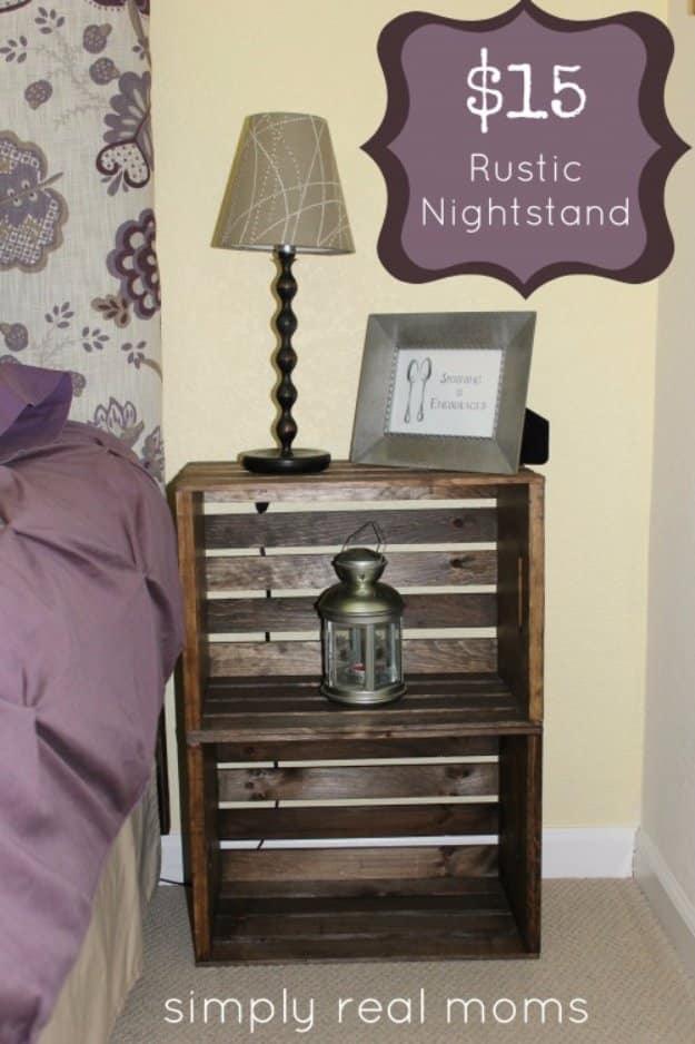 DIY Rustic Nightstand, budget friendly with supplies on hand and a nice way to make a plain corner feel finished