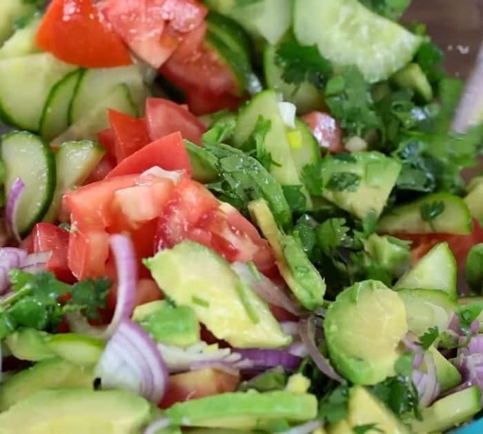 Cucumber Tomato Avocado Salad Recipe Instructions