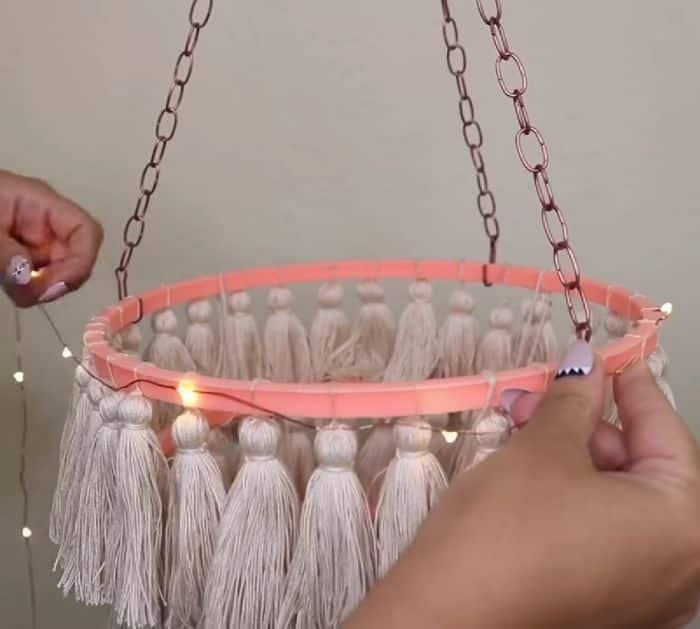 How To Make Dollar Tree DIY Tassel Chandelier