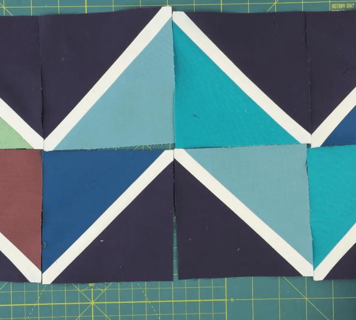 Easy Half-Square Triangles Quilt Idea