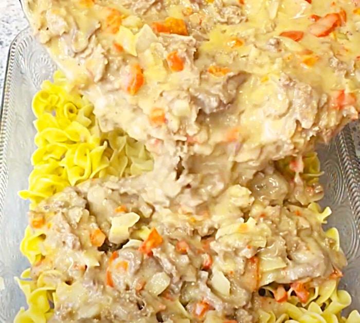 Use Wide Egg Noodles To Make a Philly Cheesesteak Casserole