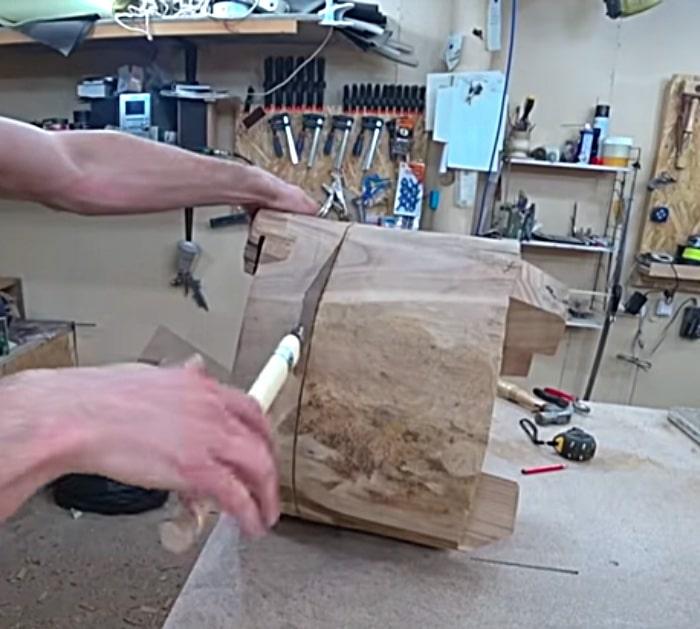 DIY small table from a tree stump