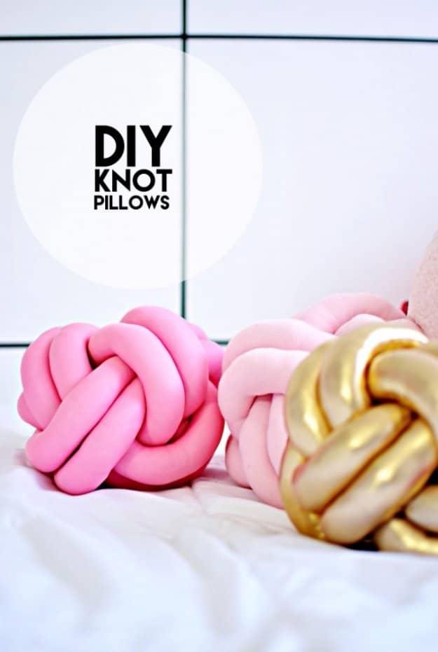 DIY Pillows and Creative Pillow Projects - DIY Knot Pillows Tutorial - Decorative Cases and Covers, Throw Pillows, Cute and Easy Tutorials for Making Crafty Home Decor - Sewing Tut