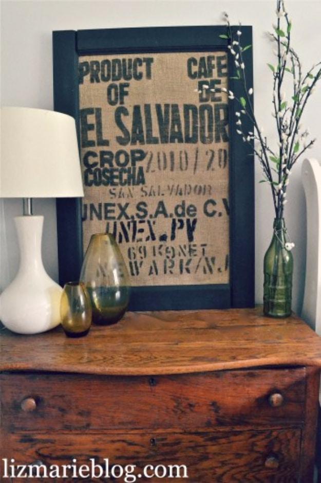 DIY Burlap Subway Art, a clever trash to treasure craft worth trying this weekend and a favorite pick from this roundup