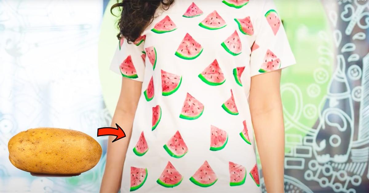 How To Paint A Watermelon Print From Potato