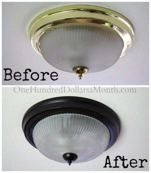 Spray Painting Tips and Tricks - Spray Paint Brass Light Fixtures - Home Improvement Ideas and Tutorials for Spray Painting Furniture, House, Doors, Trim, Windows and Walls - Step