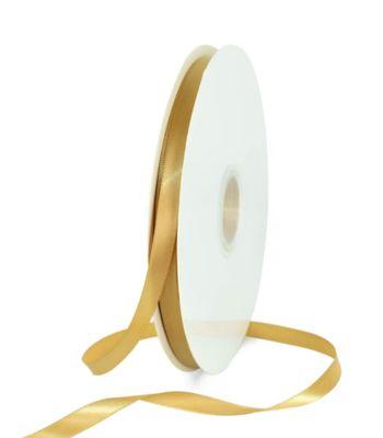 Handmade Christmas ornament supply showing a loop of narrow gold ribbon for hanging the finished craft