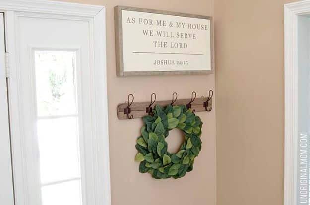 DIY Painted Canvas Farmhouse Sign, a farmhouse decor idea, and a great fix using stuff you already have on a shelf