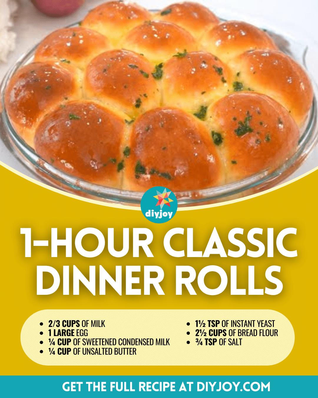 Easy 1-hour Classic Dinner Rolls Recipe