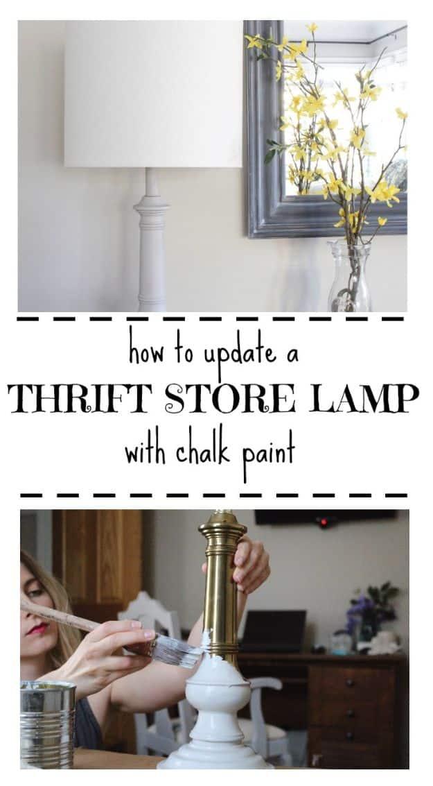 Thrift Store Lamp Makeover With Chalk Paint, easy enough for a beginner and a sweet finishing touch for any gift