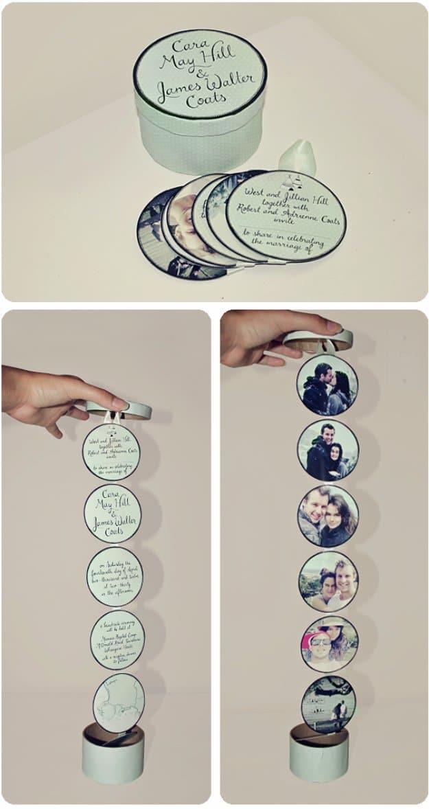 DIY Wedding Invitiations - Creative Circle Chain Wedding Invitation - Templates, Free Printables and Wording | Tutorials for Unique, Rustic, Elegant and Vintage Homemade Invites #w