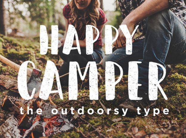 Best Free Fonts To Download for Crafts and DIY Projects - Happy Camper - Cute, Cool and Professional Looking Font Ideas for Teachers, Crafters and Wedding Decor - Calligraphy, Scri