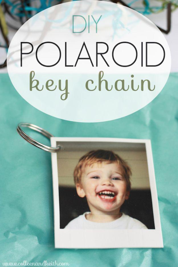 DIY Polaroid Key Chain, low effort but it never looks that way and a present that costs little but reads as generous