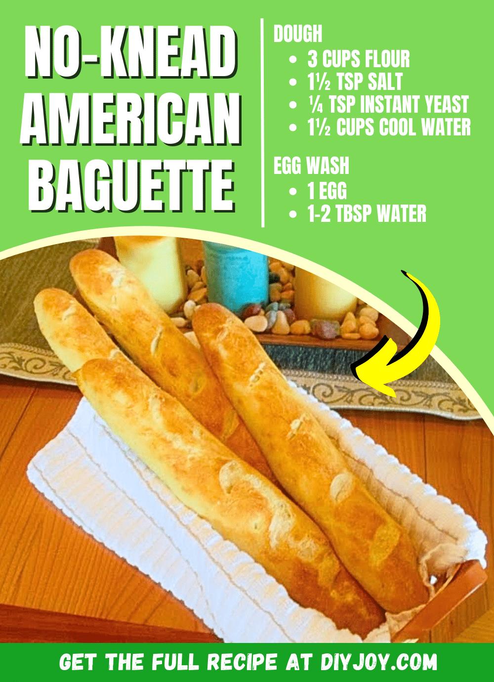 Easy No-Knead American Baguette Recipe