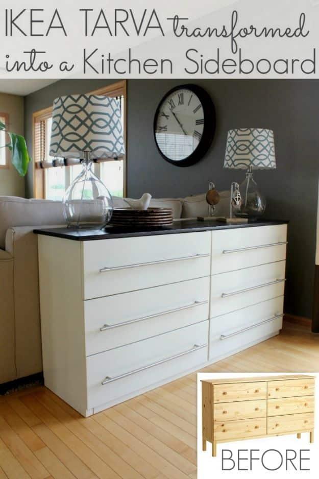 IKEA TARVA Transformed Into a Kitchen Sideboard, a clever IKEA kitchen hack worth trying this weekend