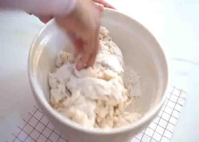 Making the dough for the soft morning rolls recipe