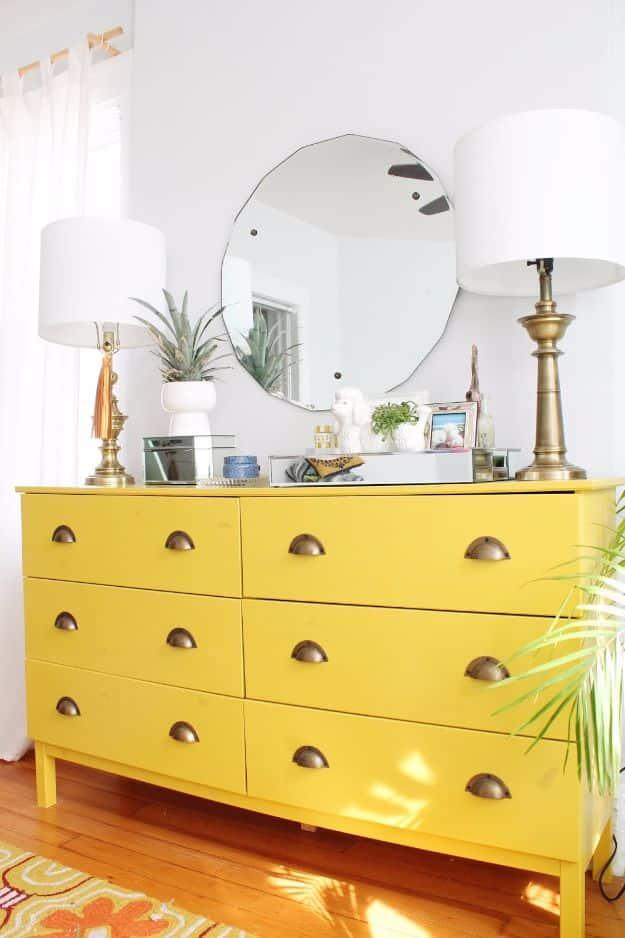 IKEA Hacks For The Bedroom - Luxe Laquer Dresser - Best IKEA Furniture Hack Ideas for Bed, Storage, Nightstand, Closet System and Storage, Dresser, Vanity, Wall Art and Kids Rooms