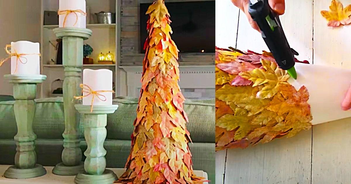 Dollar Tree Fall Leaf Tree Decor