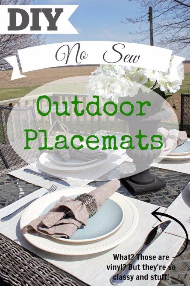 DIY No Sew Outdoor Placemats, a project that makes a great weekend activity and one of the more clever picks on this list