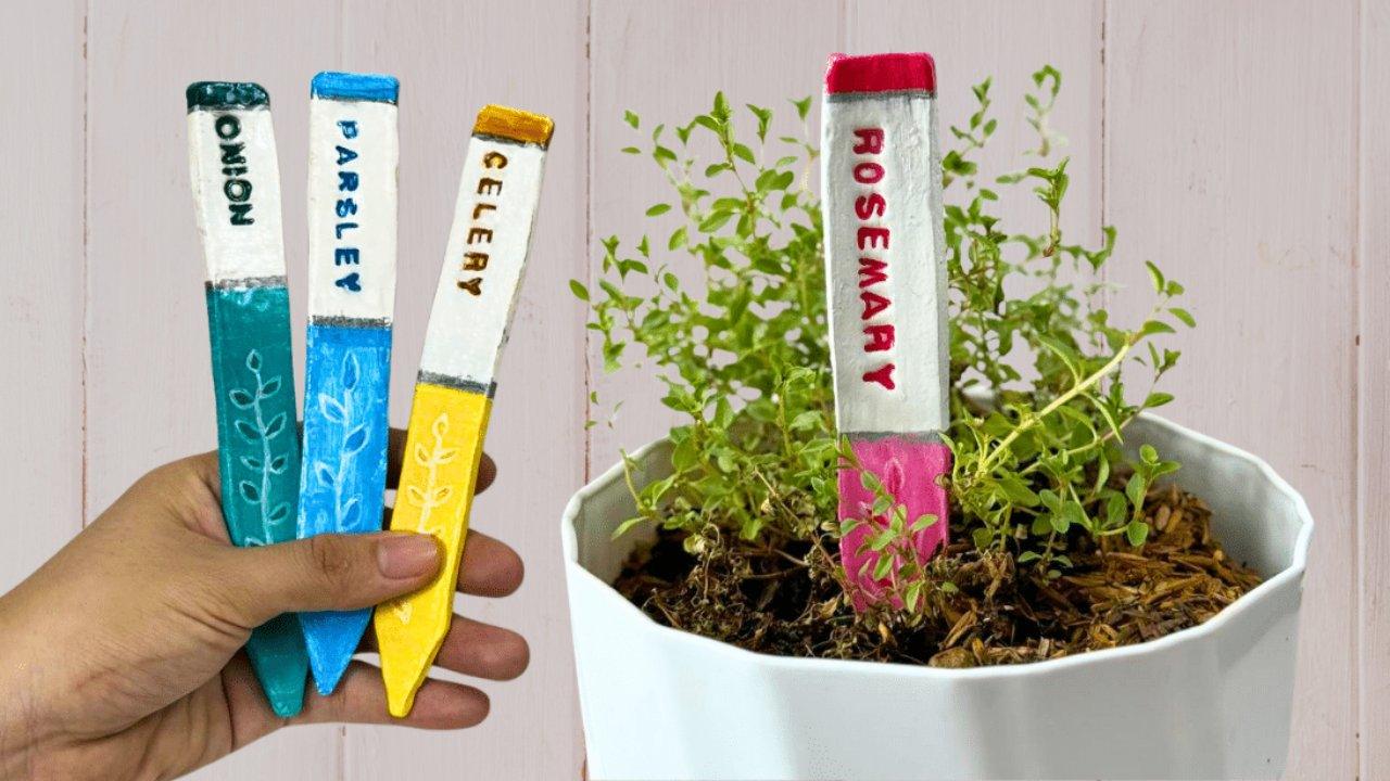 Easy Clay Craft - Plant Markers — easy step-by-step DIY tutorial.